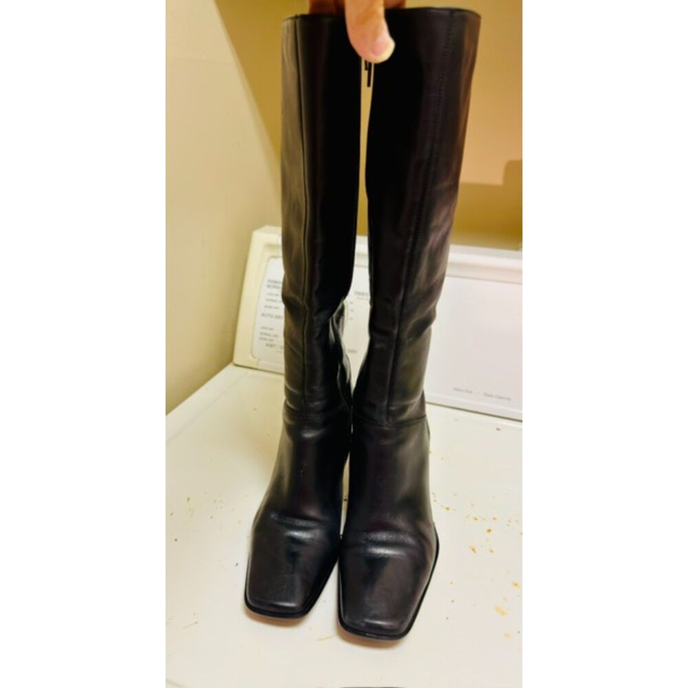 Diba Women's Y2K Black Leather Boots Size 7.5